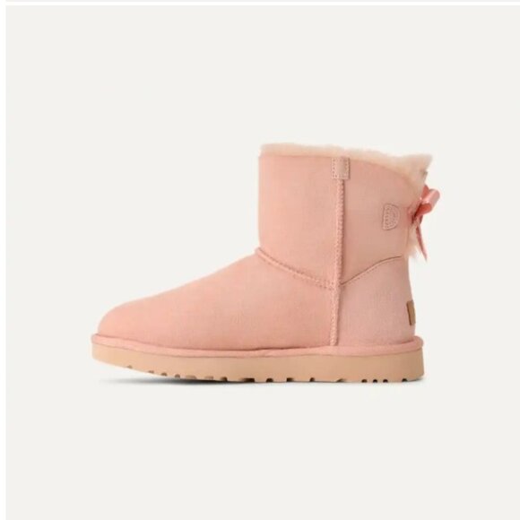 UGG Women's Mini Bailey Bow II Beige Blush Light Pink 8 - Picture 3 of 15